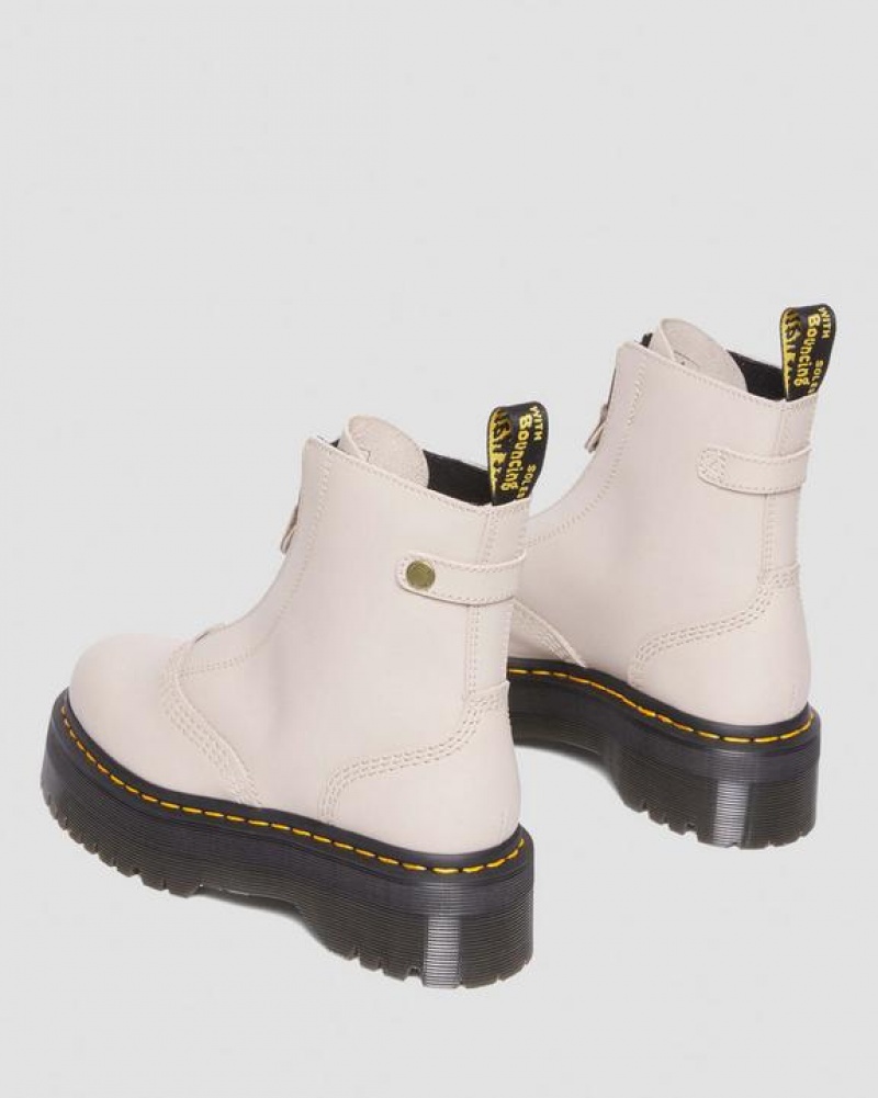 Dr Martens Jetta Zipped Sendal Nahkaiset Platform Naisten Saappaat Harmaat Ruskea | Suomi_Dr59909