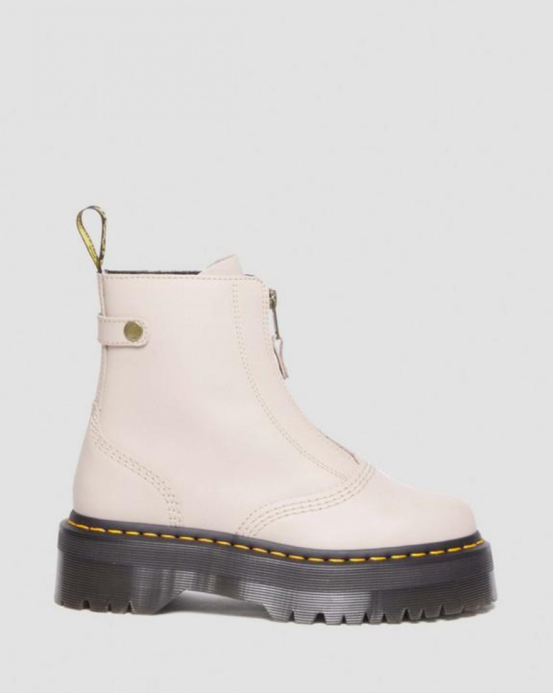 Dr Martens Jetta Zipped Sendal Nahkaiset Platform Naisten Saappaat Harmaat Ruskea | Suomi_Dr59909