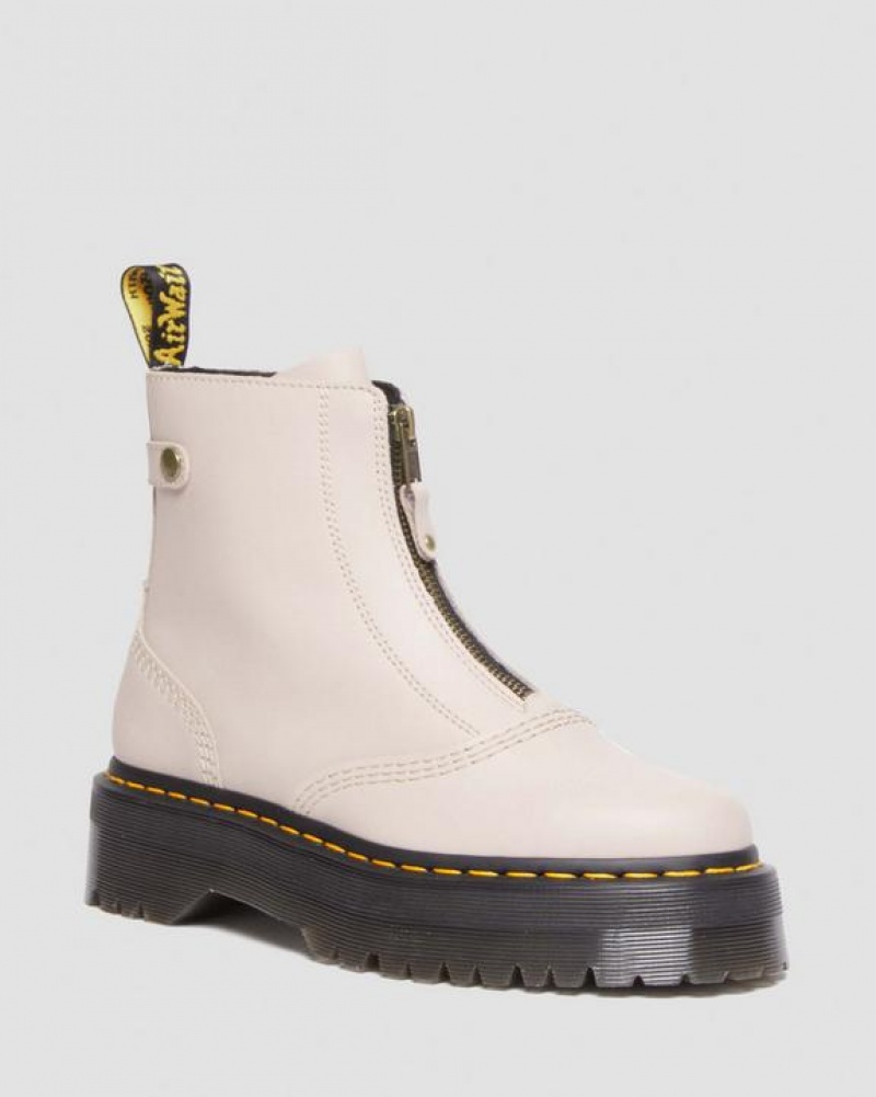 Dr Martens Jetta Zipped Sendal Nahkaiset Platform Naisten Saappaat Harmaat Ruskea | Suomi_Dr59909