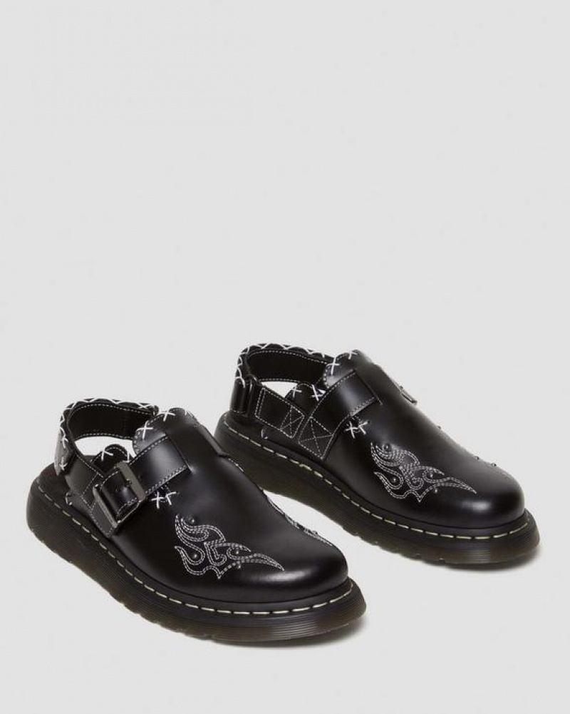 Dr Martens Jorge II Gothic Americana Nahkaiset Slingback Mules Naisten Kengät Mustat | Suomi_Dr62056