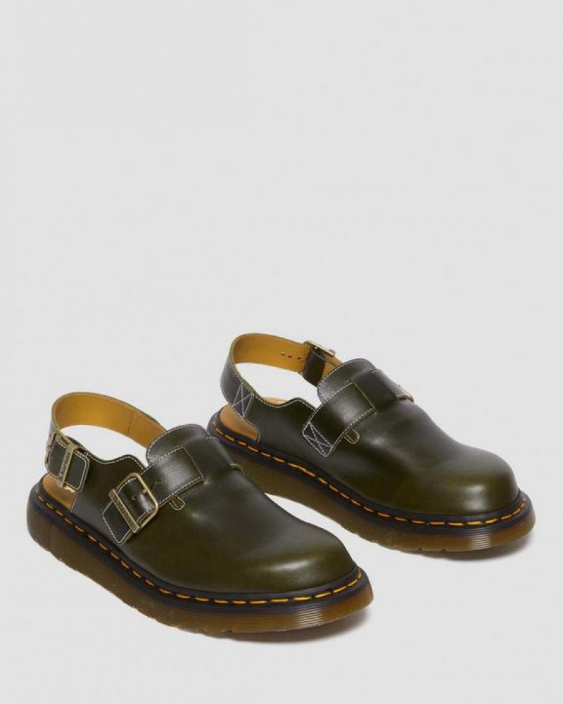 Dr Martens Jorge Made in England Classic Nahkaiset Slingback Mules Naisten Kengät Tummanvihreä | Suomi_Dr74851