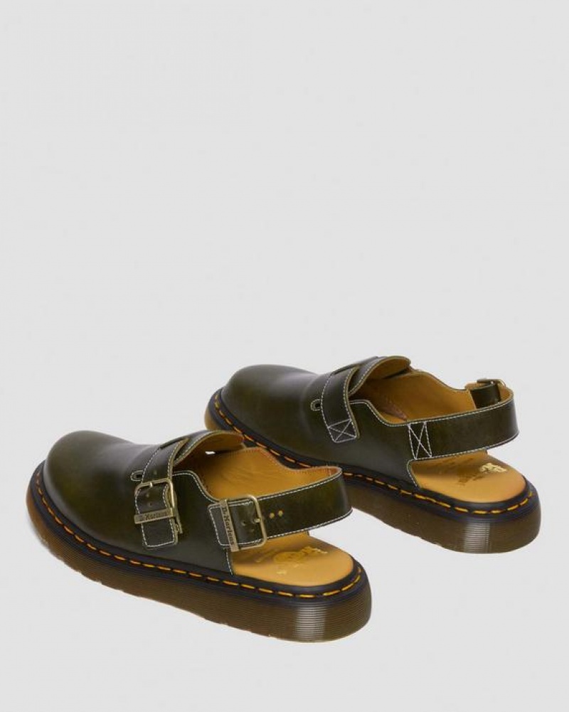 Dr Martens Jorge Made in England Classic Nahkaiset Slingback Mules Naisten Kengät Tummanvihreä | Suomi_Dr74851