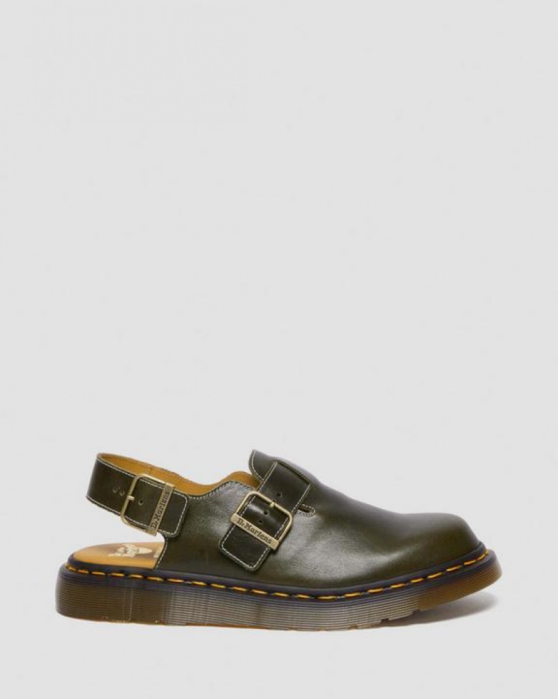 Dr Martens Jorge Made in England Classic Nahkaiset Slingback Mules Naisten Kengät Tummanvihreä | Suomi_Dr74851