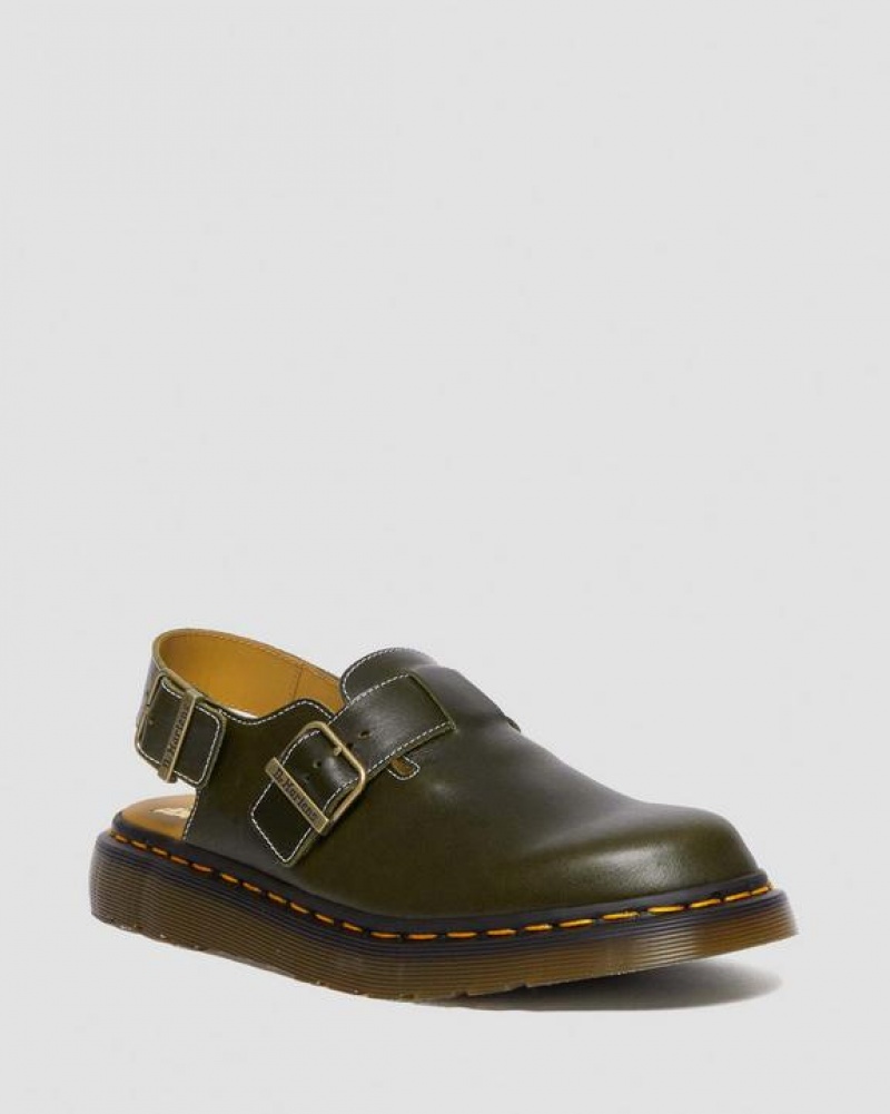 Dr Martens Jorge Made in England Classic Nahkaiset Slingback Miesten Kengät Tummanvihreä | Suomi_Dr64856