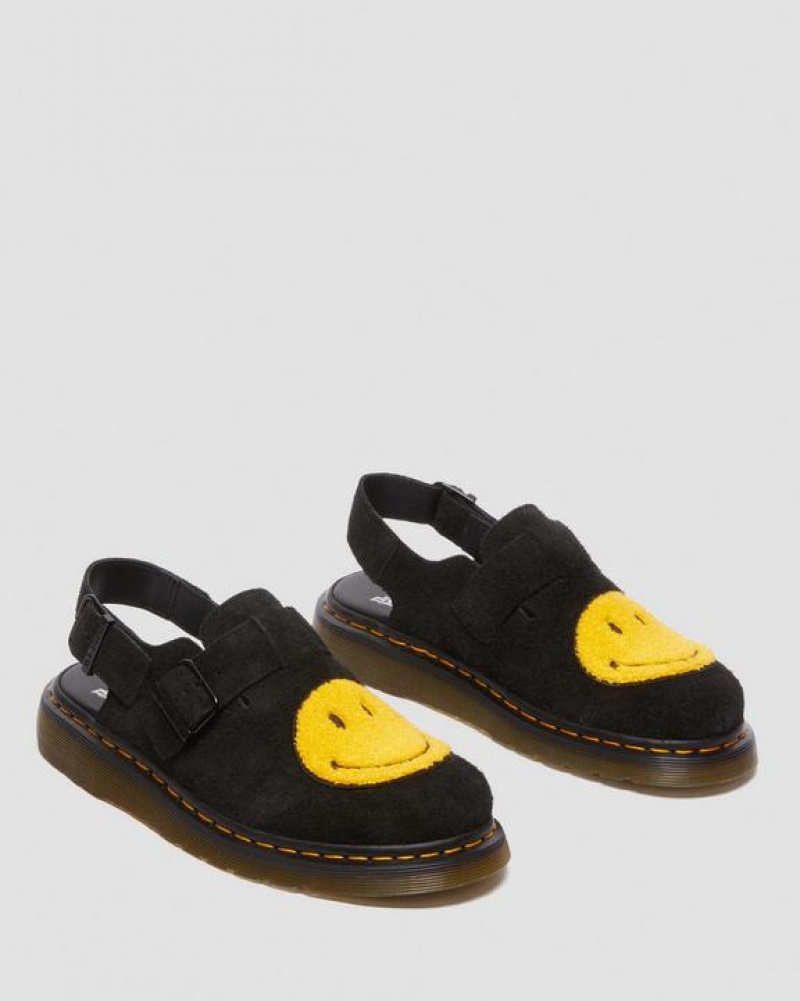 Dr Martens Jorge Smiley® Napped Mokka Slingback Mules Naisten Kengät Mustat | Suomi_Dr72977