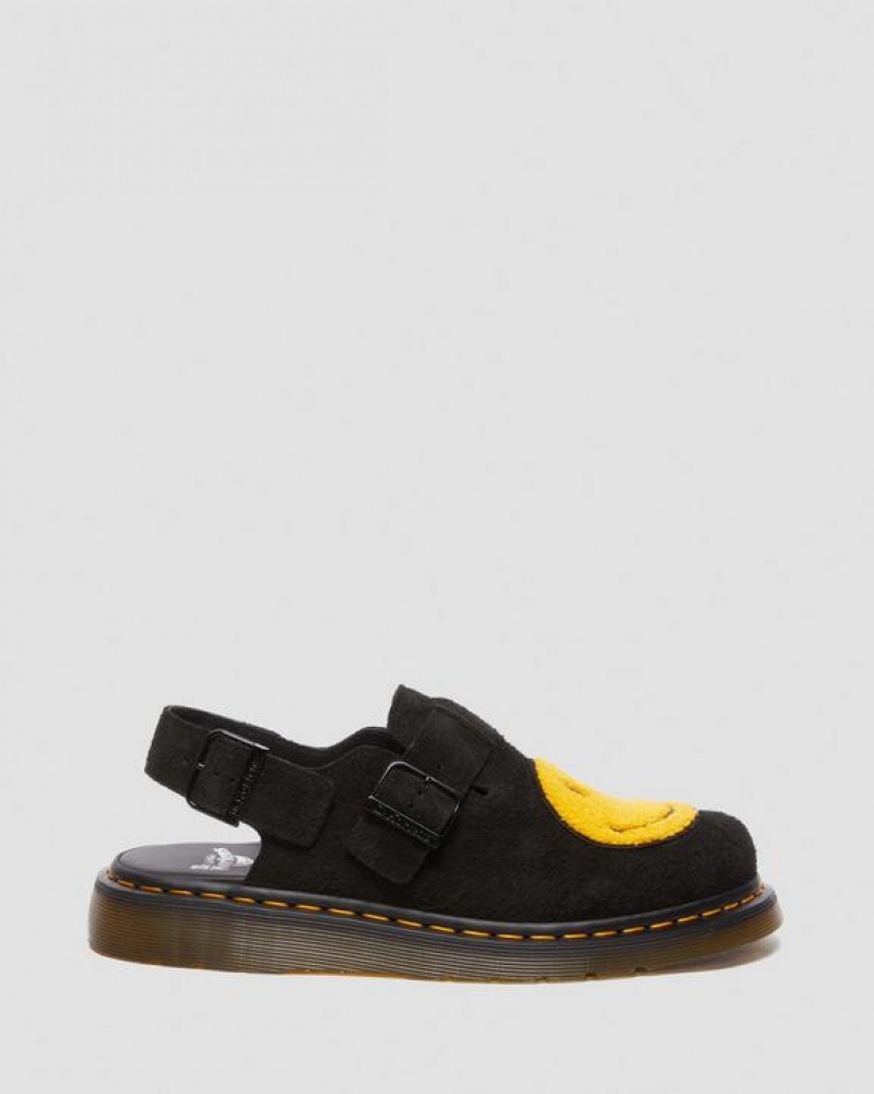 Dr Martens Jorge Smiley® Napped Mokka Slingback Mules Naisten Kengät Mustat | Suomi_Dr72977