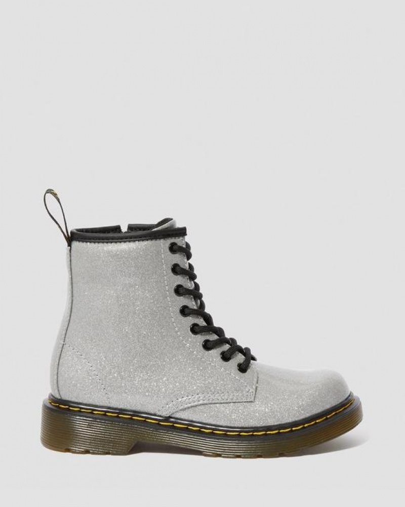 Dr Martens Junior 1460 Glitter Pitsi Up Lasten Saappaat Hopea | Suomi_Dr86964