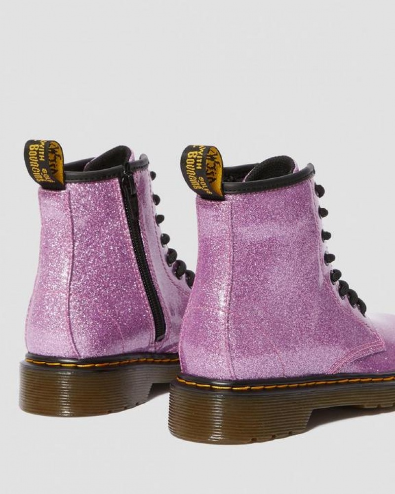 Dr Martens Junior 1460 Glitter Pitsi Up Lasten Saappaat Tummanpinkki | Suomi_Dr67541