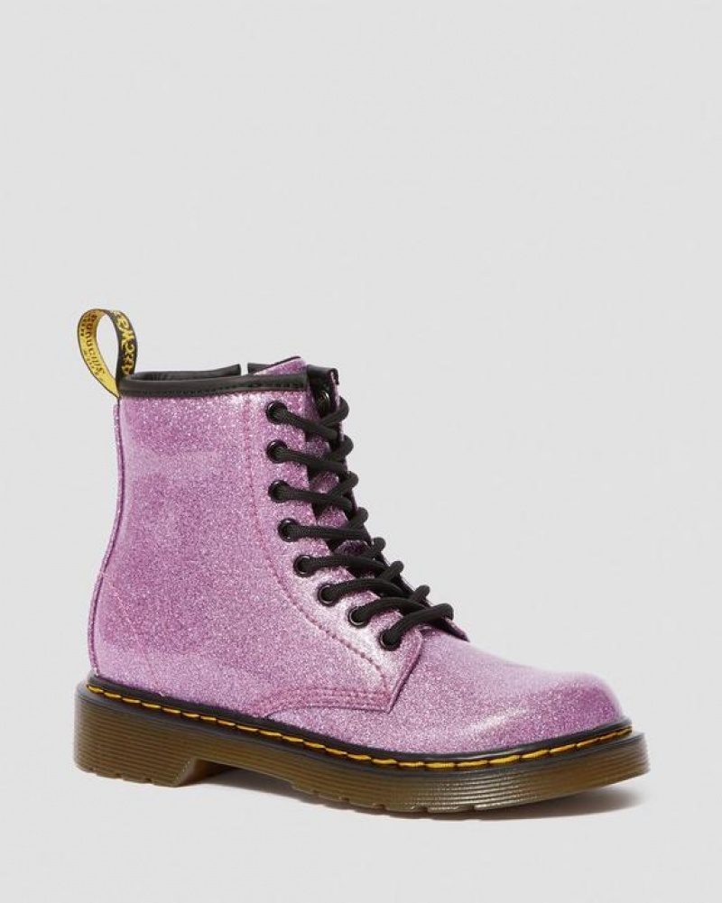 Dr Martens Junior 1460 Glitter Pitsi Up Lasten Saappaat Tummanpinkki | Suomi_Dr67541