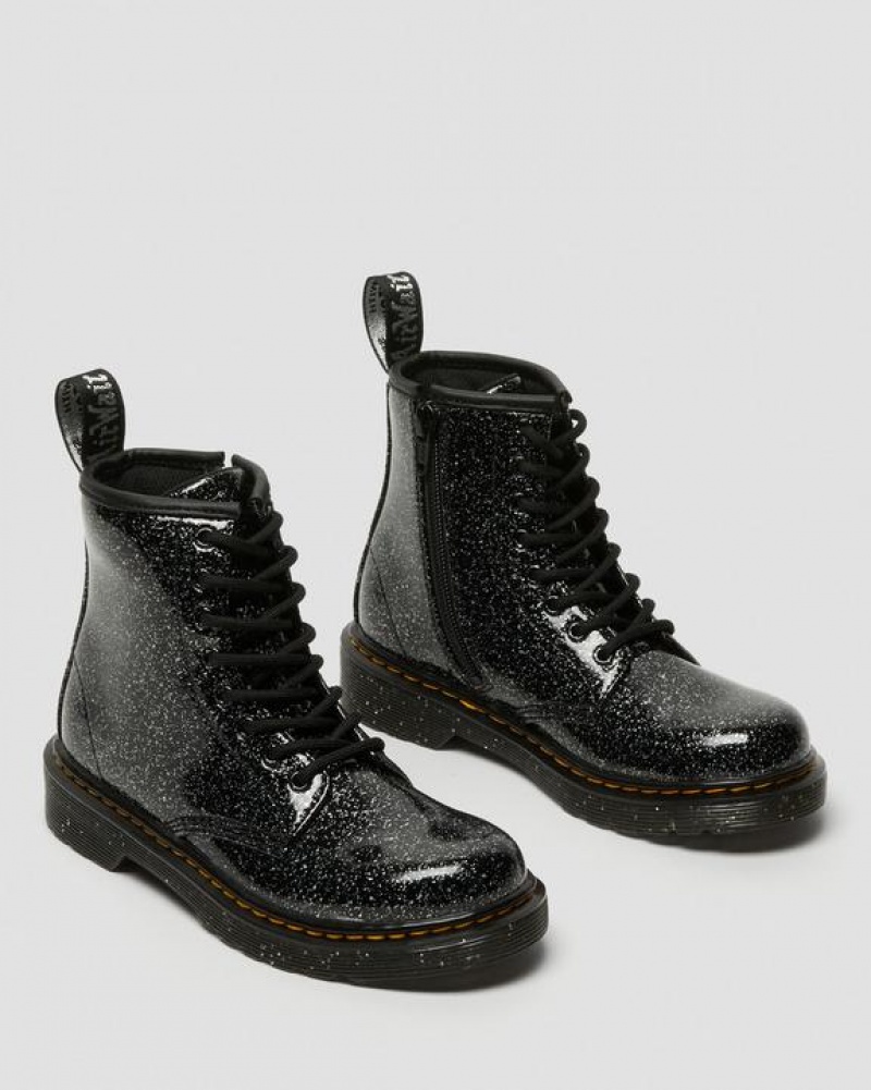 Dr Martens Junior 1460 Glitter Pitsi Up Lasten Saappaat Mustat | Suomi_Dr97812