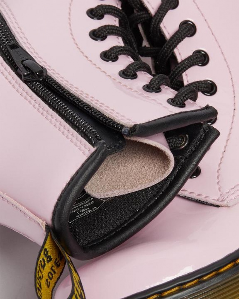 Dr Martens Junior 1460 Kiiltonahka Nahkaiset Pitsi Up Lasten Saappaat Pinkki | Suomi_Dr15779