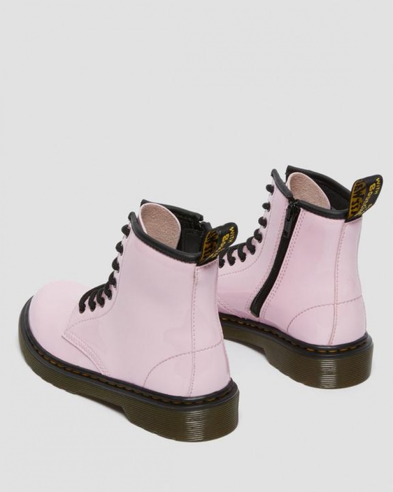 Dr Martens Junior 1460 Kiiltonahka Nahkaiset Pitsi Up Lasten Saappaat Pinkki | Suomi_Dr15779