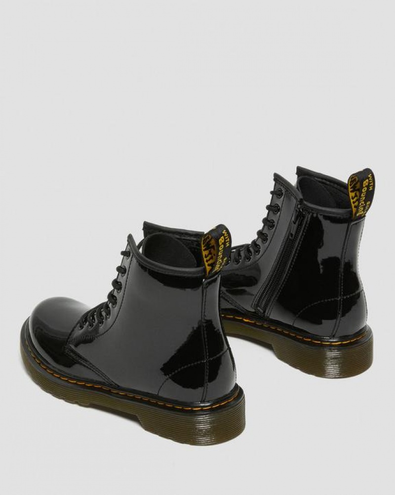 Dr Martens Junior 1460 Kiiltonahka Nahkaiset Pitsi Up Lasten Saappaat Mustat | Suomi_Dr37576