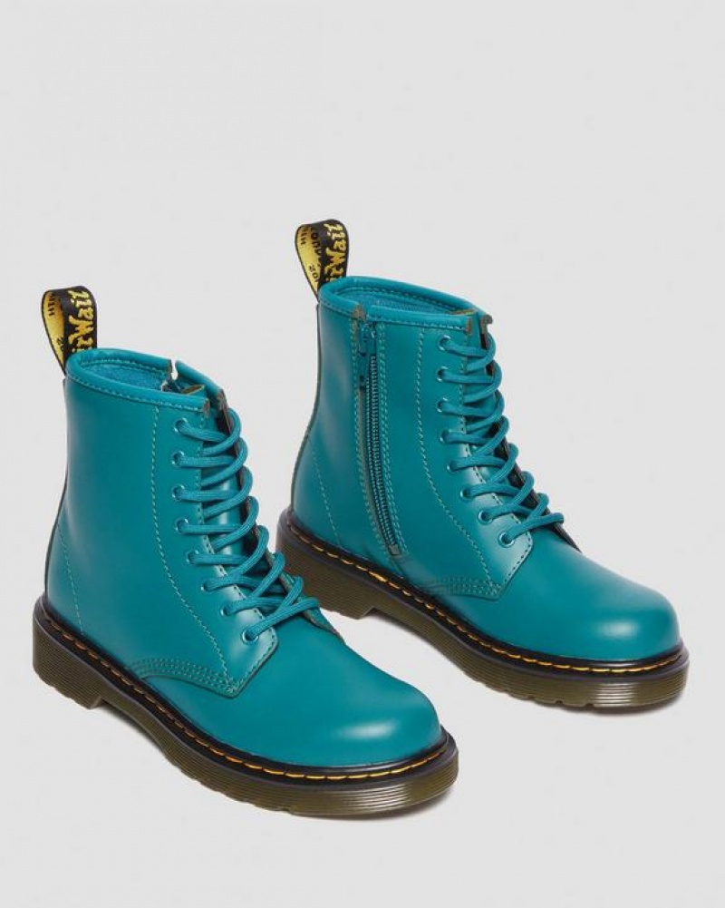 Dr Martens Junior 1460 Nahkaiset Pitsi Up Lasten Saappaat Turkoosi Vihreä | Suomi_Dr80284