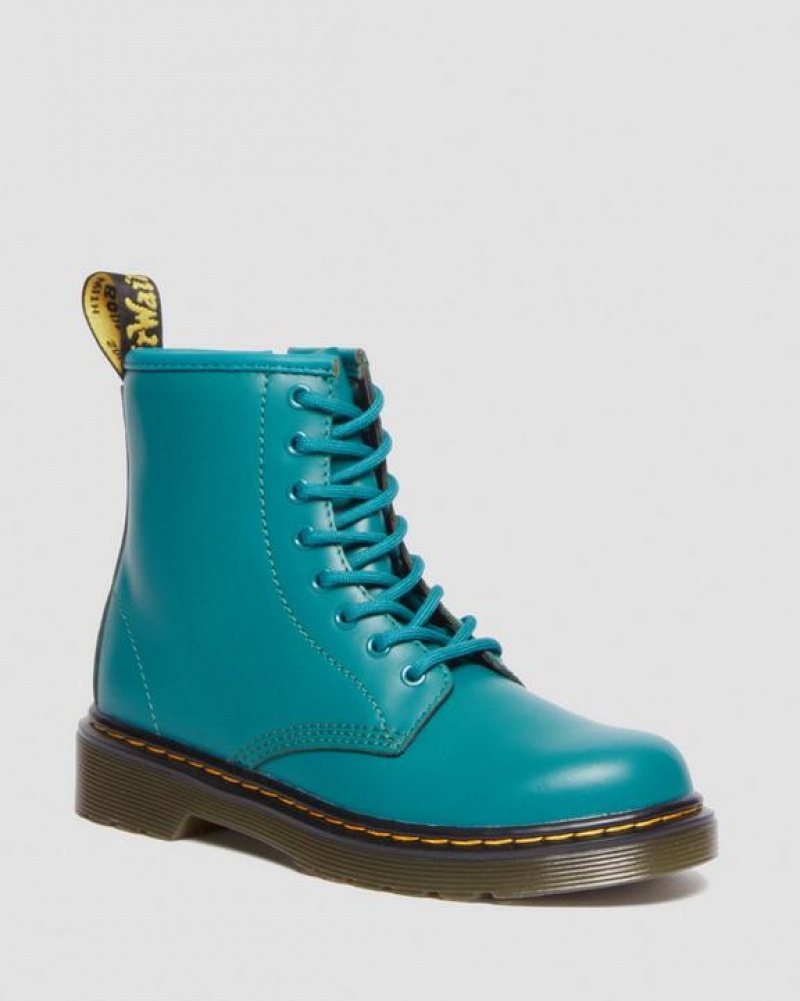 Dr Martens Junior 1460 Nahkaiset Pitsi Up Lasten Saappaat Turkoosi Vihreä | Suomi_Dr80284