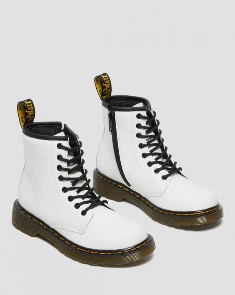 Dr Martens Junior 1460 Nahkaiset Pitsi Up Lasten Saappaat Valkoinen | Suomi_Dr15947