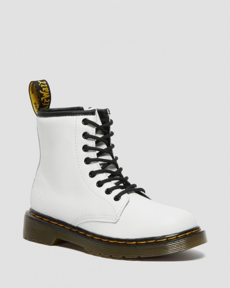 Dr Martens Junior 1460 Nahkaiset Pitsi Up Lasten Saappaat Valkoinen | Suomi_Dr15947