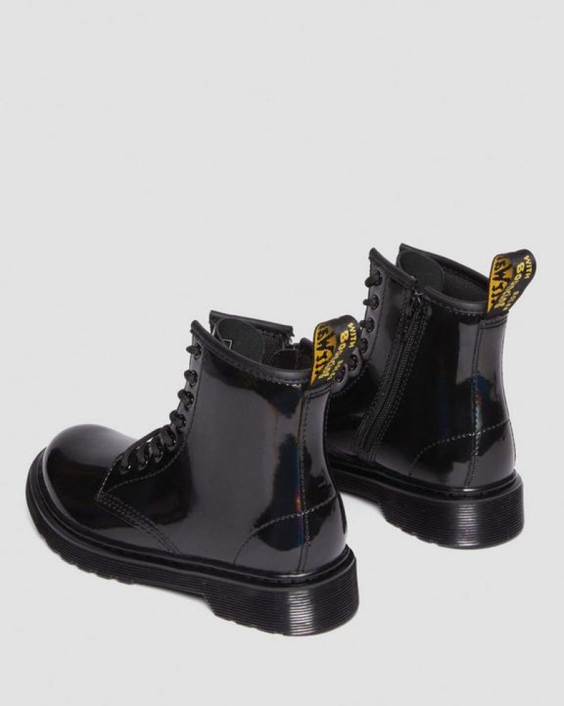 Dr Martens Junior 1460 Rainbow Kiiltonahka Nahkaiset Pitsi Up Lasten Saappaat Mustat | Suomi_Dr50820