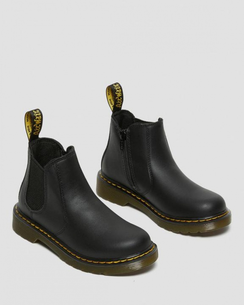 Dr Martens Junior 2976 Softy T Nahkaiset Chelsea Lasten Saappaat Mustat | Suomi_Dr72750