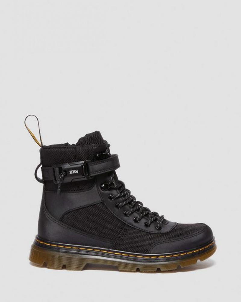 Dr Martens Junior Combs Tech Extra Tough Poly Vapaa-ajan Lasten Saappaat Mustat | Suomi_Dr94260