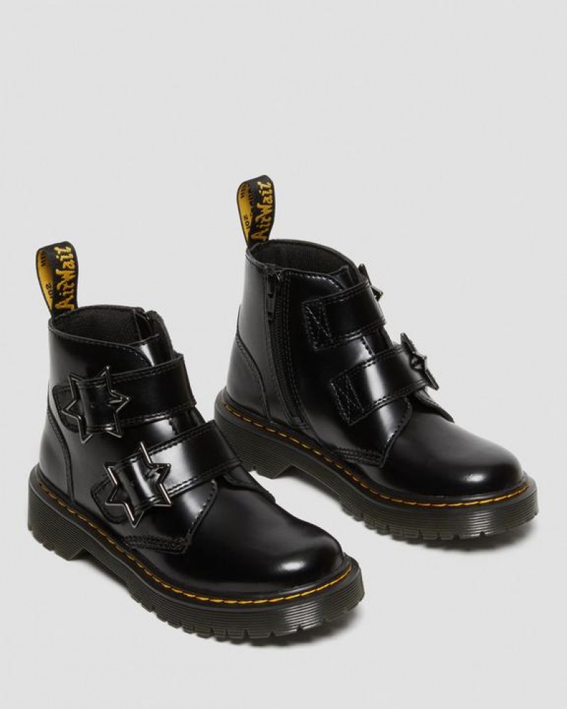 Dr Martens Junior Devon Bex Nahkaiset Ankle Lasten Saappaat Mustat | Suomi_Dr54123