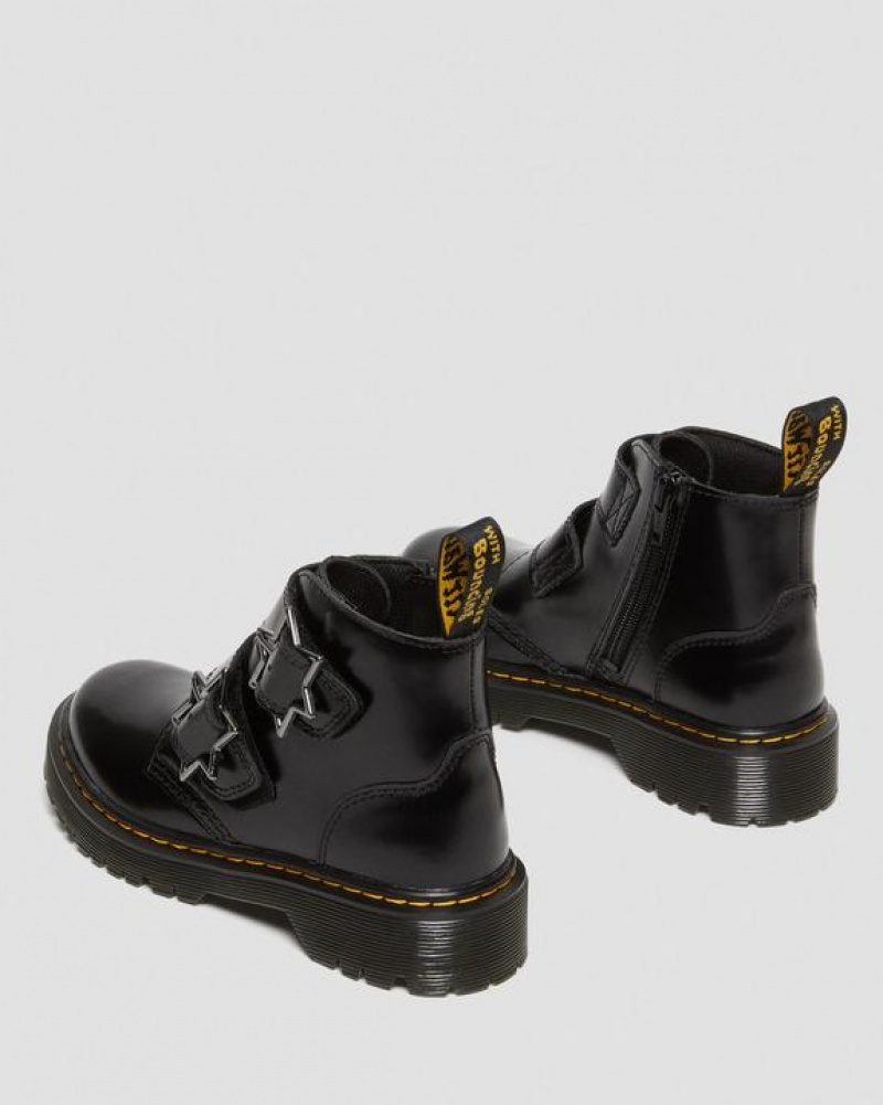 Dr Martens Junior Devon Bex Nahkaiset Ankle Lasten Saappaat Mustat | Suomi_Dr54123