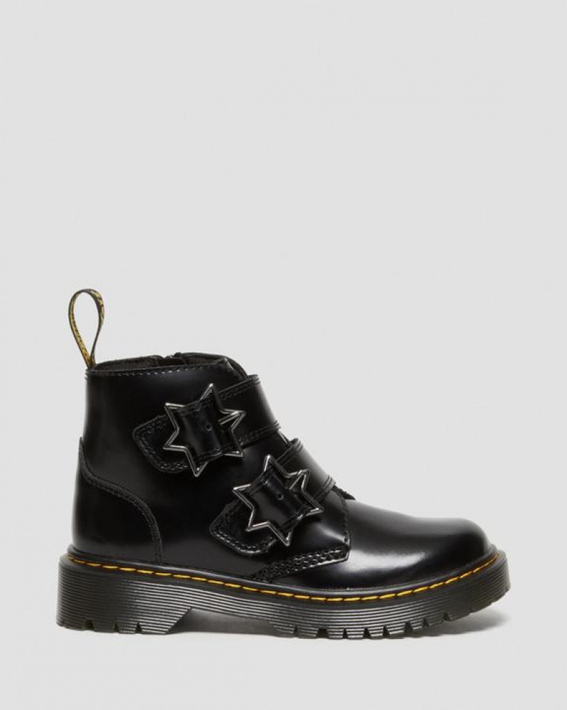 Dr Martens Junior Devon Bex Nahkaiset Ankle Lasten Saappaat Mustat | Suomi_Dr54123