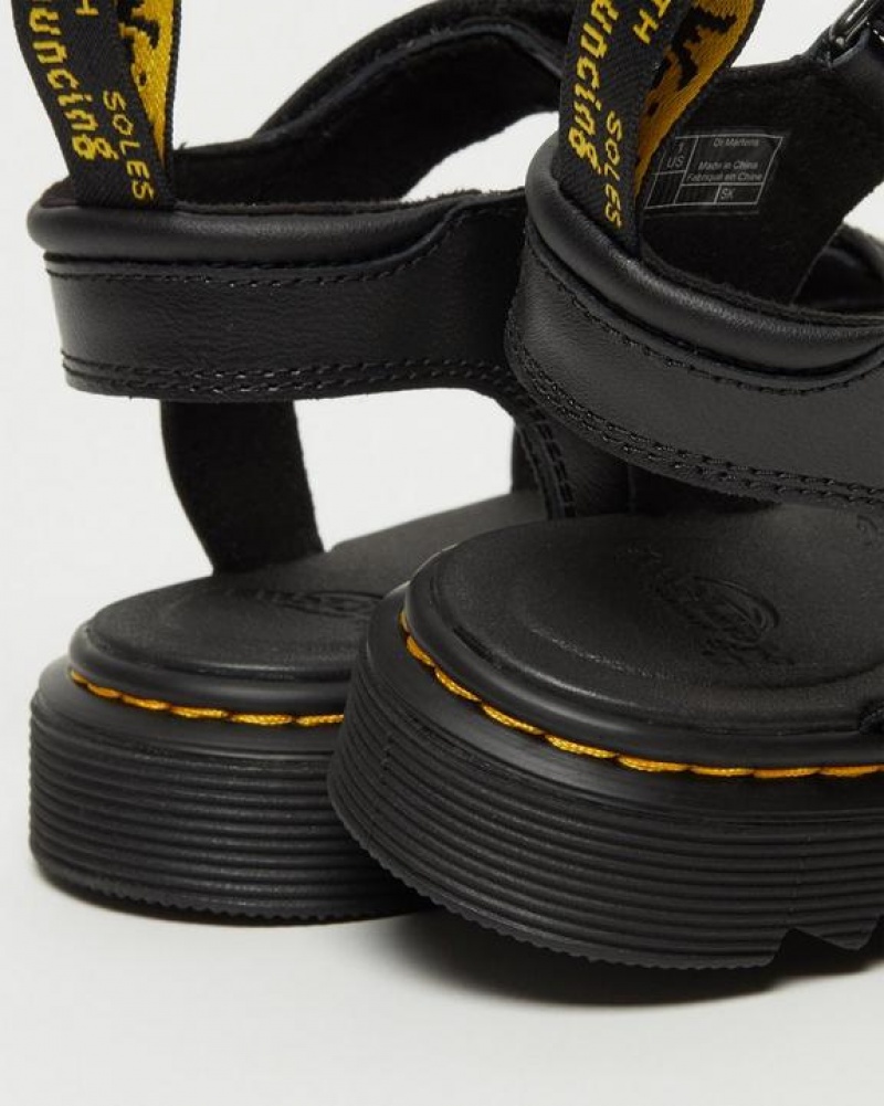 Dr Martens Junior Klaire Nahkaiset Strap Lasten Sandaalit Mustat | Suomi_Dr28518