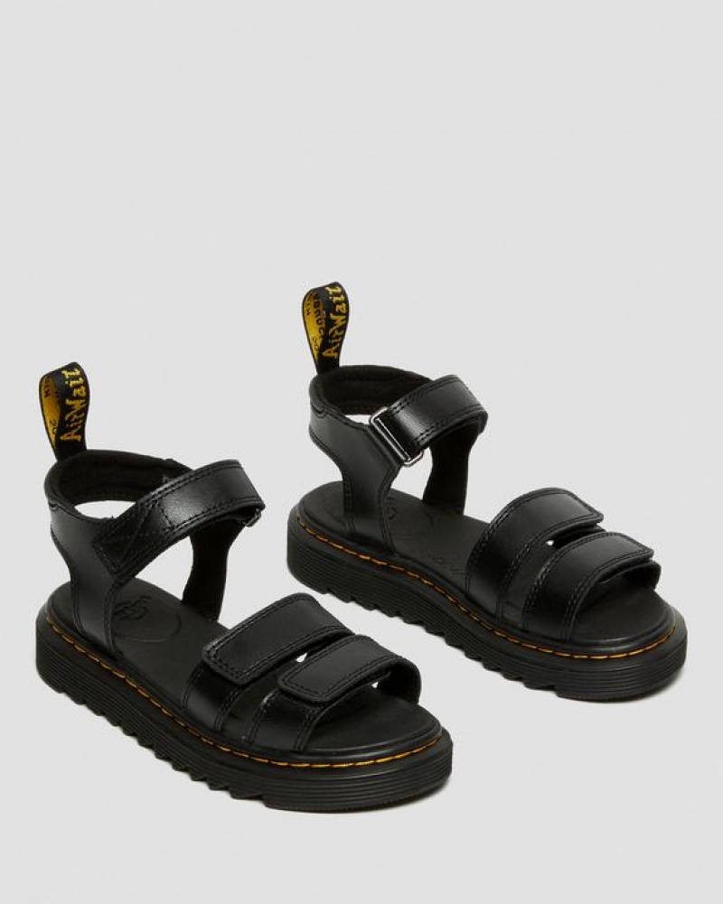 Dr Martens Junior Klaire Nahkaiset Strap Lasten Sandaalit Mustat | Suomi_Dr28518