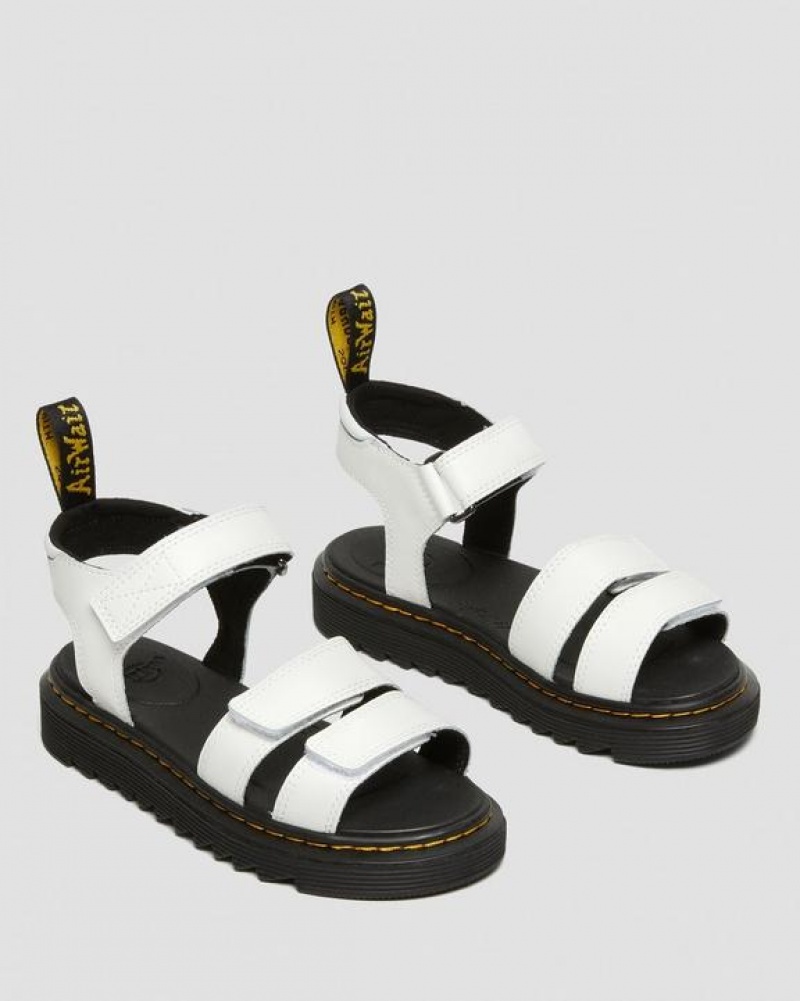 Dr Martens Junior Klaire Nahkaiset Strap Lasten Sandaalit Valkoinen | Suomi_Dr89178