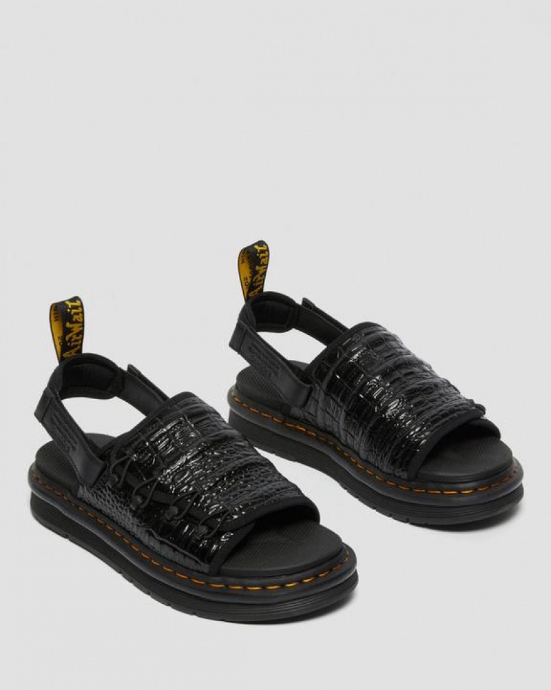 Dr Martens Mura Suicoke Croco Nahkaiset Miesten Sandaalit Mustat | Suomi_Dr58445