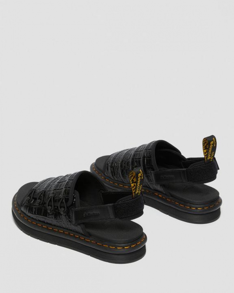 Dr Martens Mura Suicoke Croco Nahkaiset Miesten Sandaalit Mustat | Suomi_Dr58445