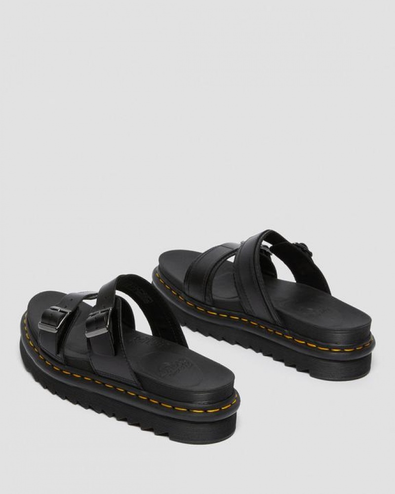 Dr Martens Myles Brando Nahkaiset Solki Rantasandaalit Sandals Miesten Platform Kengät Mustat | Suomi_Dr37022