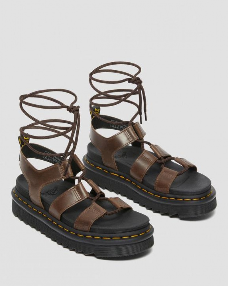 Dr Martens Nartilla Illusion Nahkaiset Gladiator Naisten Sandaalit Tummanruskea | Suomi_Dr75119