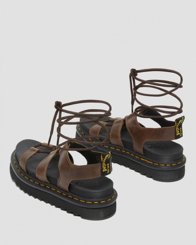 Dr Martens Nartilla Illusion Nahkaiset Gladiator Naisten Sandaalit Tummanruskea | Suomi_Dr75119