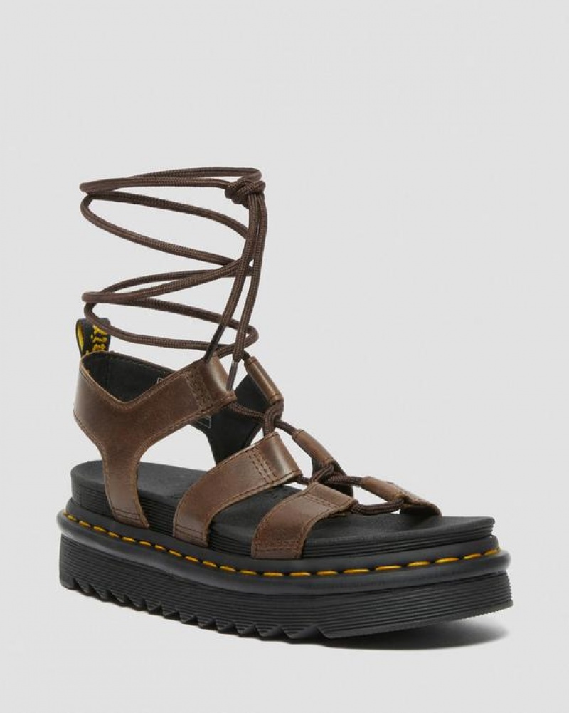 Dr Martens Nartilla Illusion Nahkaiset Gladiator Naisten Sandaalit Tummanruskea | Suomi_Dr75119