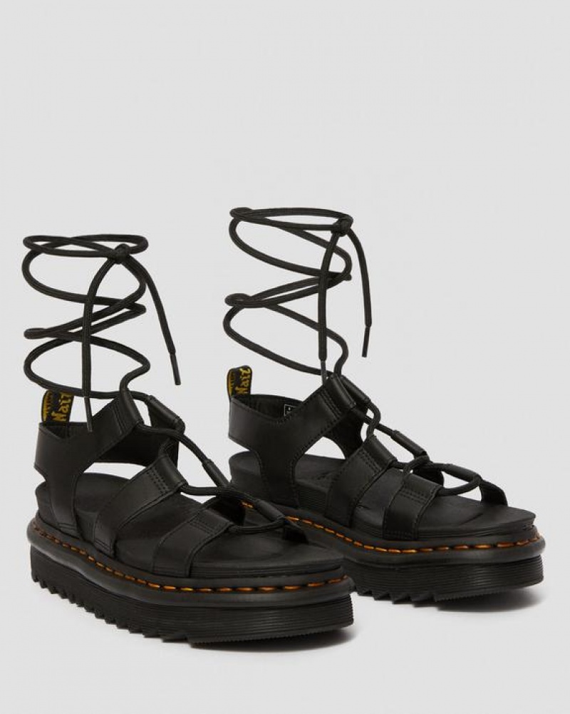 Dr Martens Nartilla Women's Nahkaiset Gladiator Naisten Sandaalit Mustat | Suomi_Dr47578