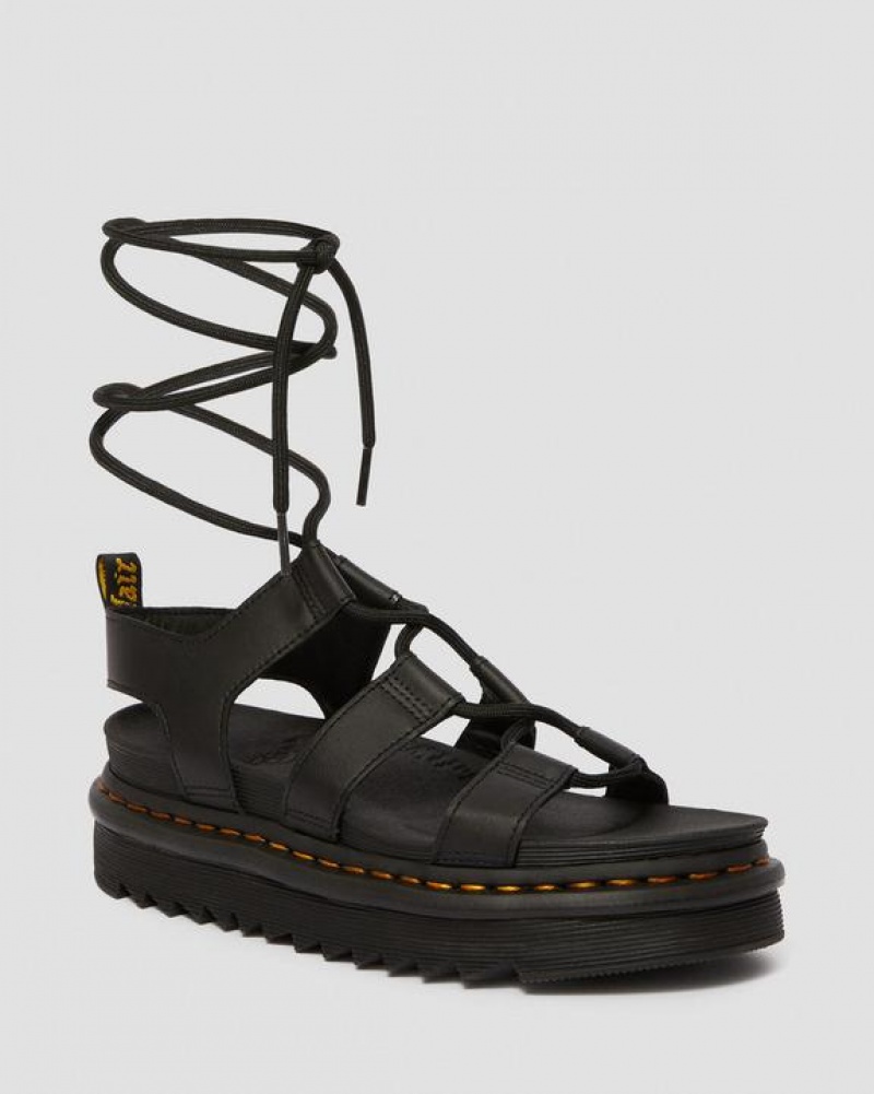 Dr Martens Nartilla Women's Nahkaiset Gladiator Naisten Sandaalit Mustat | Suomi_Dr47578