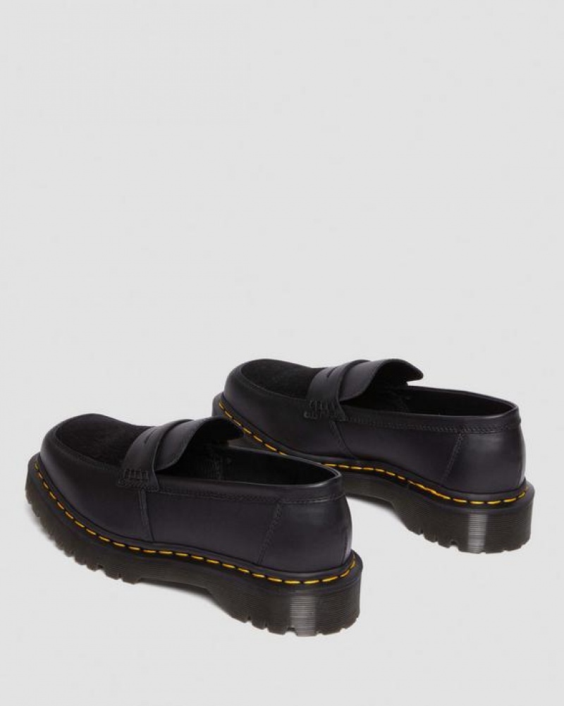 Dr Martens Penton Bex Square Varvas Hair-On & Nahkaiset Loafers Naisten Kengät Mustat | Suomi_Dr17296