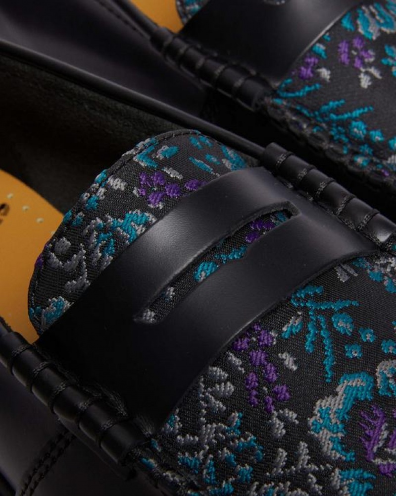 Dr Martens Penton Floral Jacquard Loafers Naisten Kengät Mustat | Suomi_Dr12569