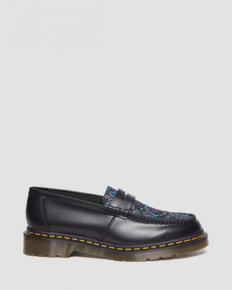 Dr Martens Penton Floral Jacquard Loafers Naisten Kengät Mustat | Suomi_Dr12569