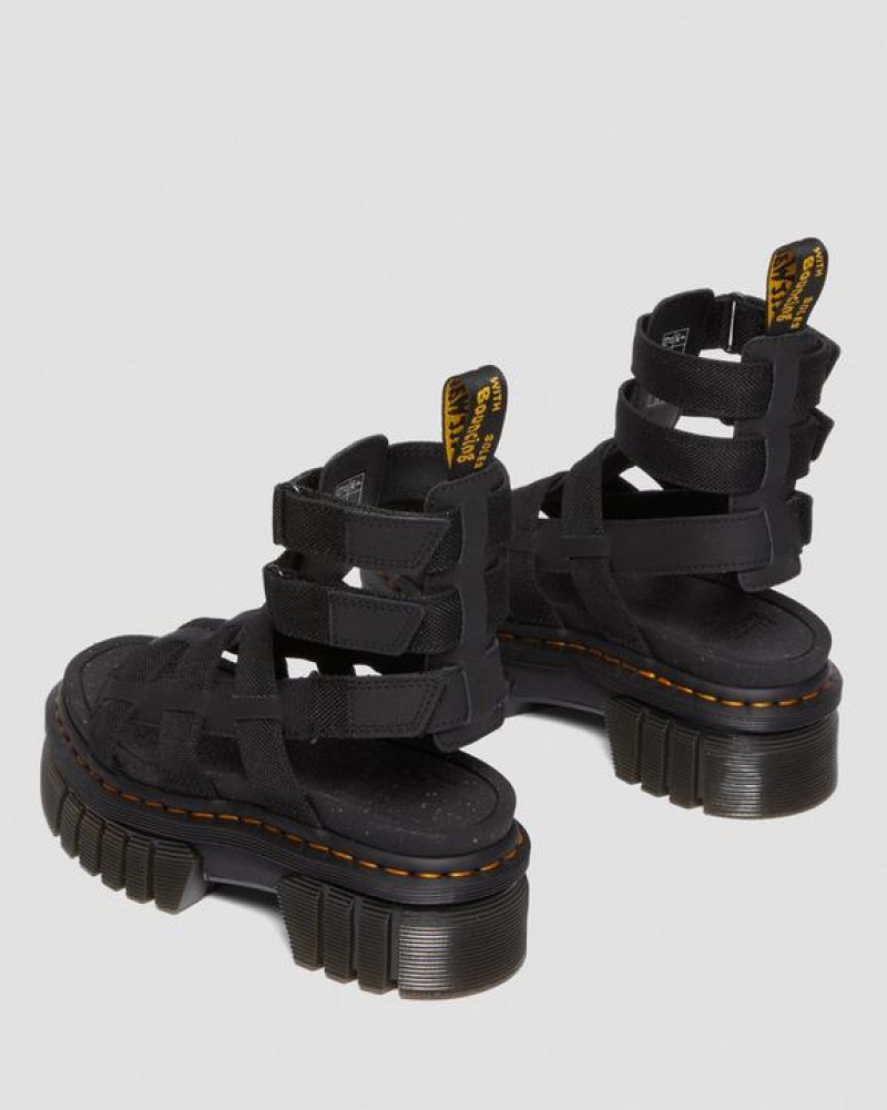 Dr Martens Ricki Nahkaiset Platform Gladiator Naisten Sandaalit Mustat | Suomi_Dr44016