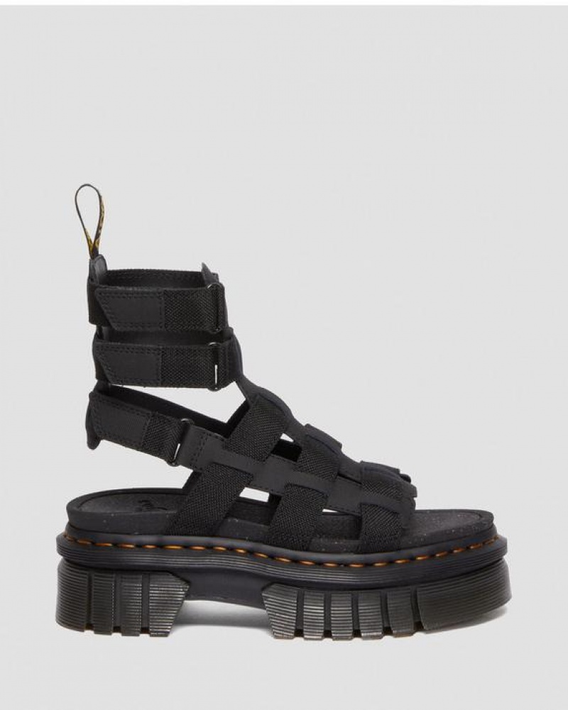 Dr Martens Ricki Nahkaiset Platform Gladiator Naisten Sandaalit Mustat | Suomi_Dr44016