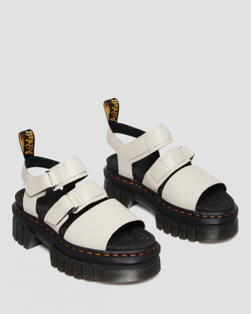 Dr Martens Ricki Nappa Lux Nahkaiset 3-Strap Platform Naisten Sandaalit Harmaat | Suomi_Dr23961