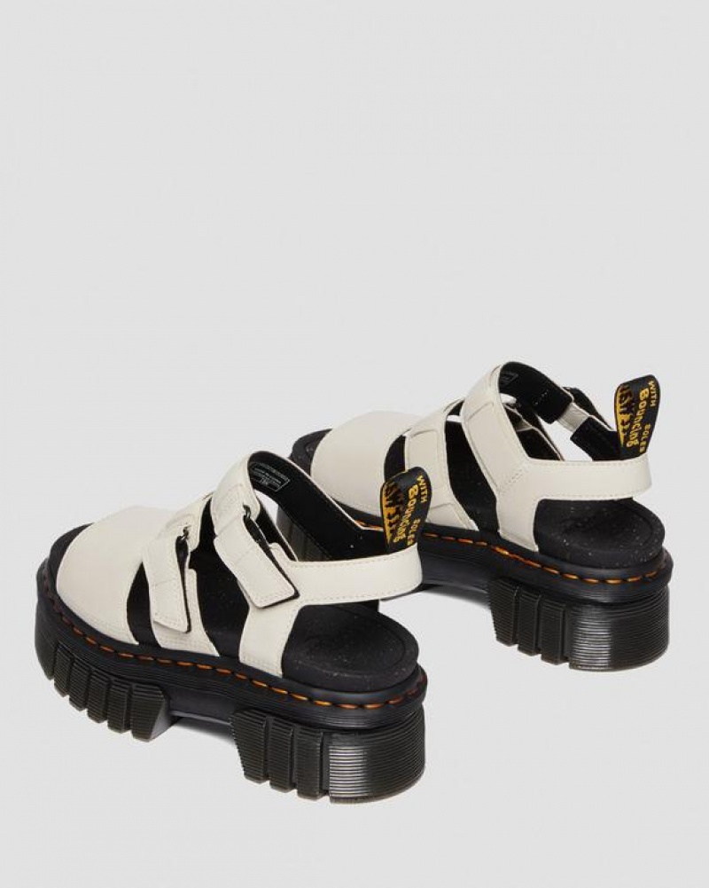 Dr Martens Ricki Nappa Lux Nahkaiset 3-Strap Platform Naisten Sandaalit Harmaat | Suomi_Dr23961