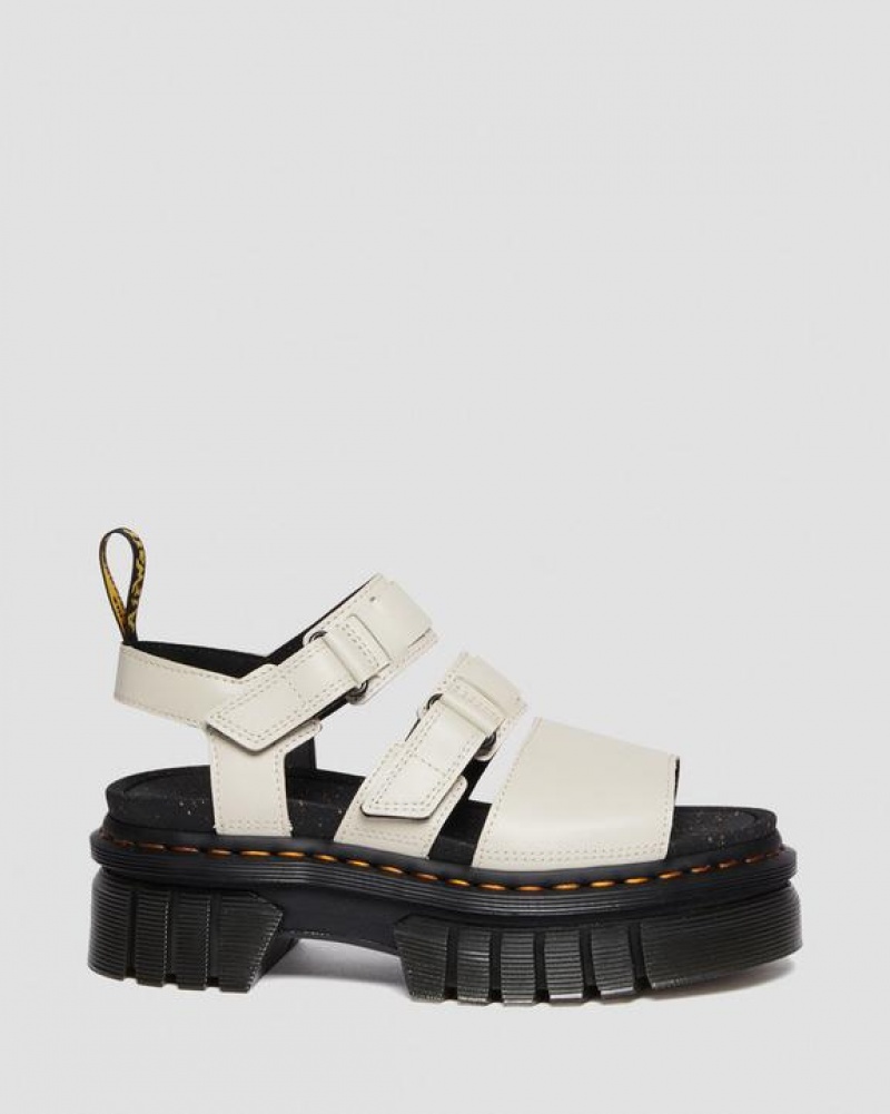 Dr Martens Ricki Nappa Lux Nahkaiset 3-Strap Platform Naisten Sandaalit Harmaat | Suomi_Dr23961