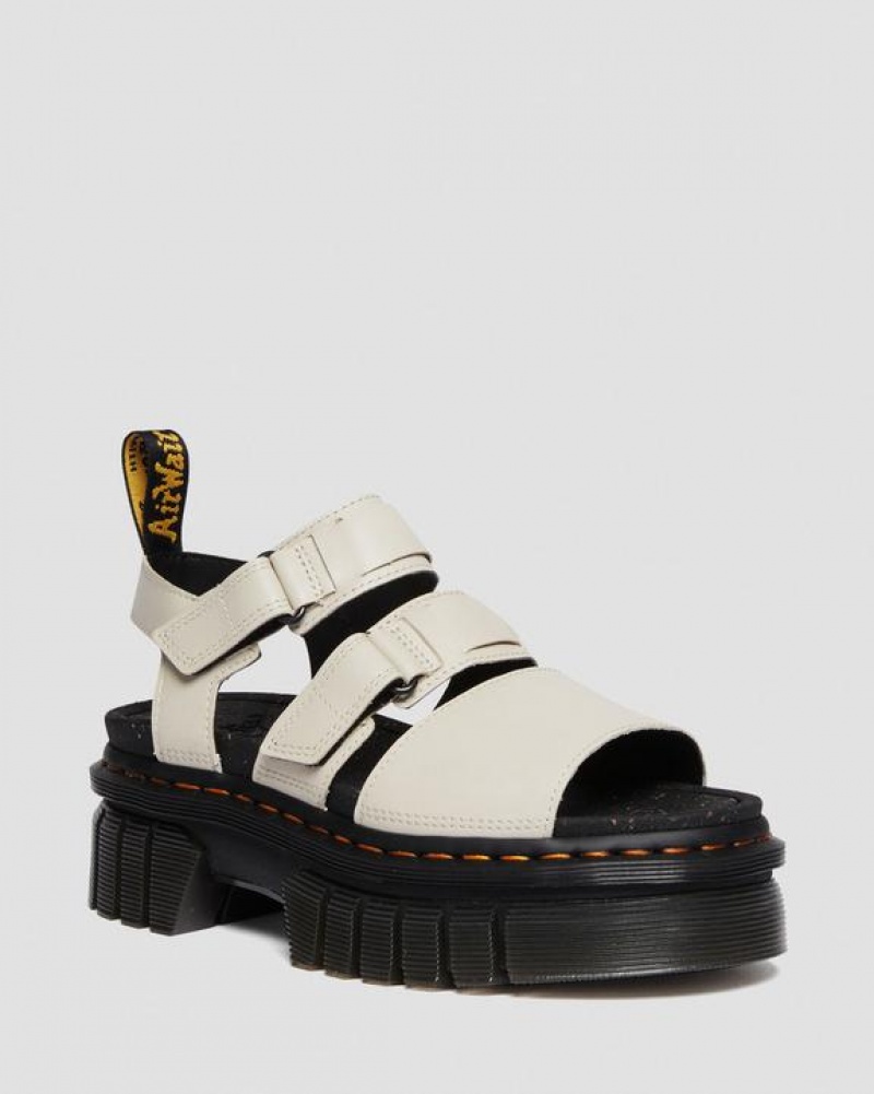 Dr Martens Ricki Nappa Lux Nahkaiset 3-Strap Platform Naisten Sandaalit Harmaat | Suomi_Dr23961