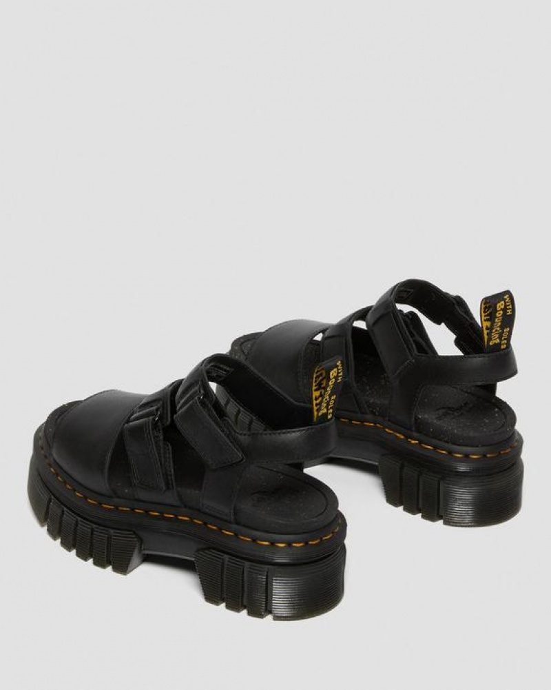 Dr Martens Ricki Nappa Lux Nahkaiset 3-Strap Platform Naisten Sandaalit Mustat | Suomi_Dr21373