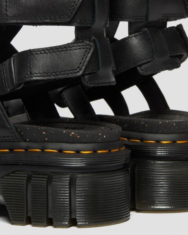 Dr Martens Ricki Nappa Lux Nahkaiset Gladiator Naisten Platform Kengät Mustat | Suomi_Dr67072