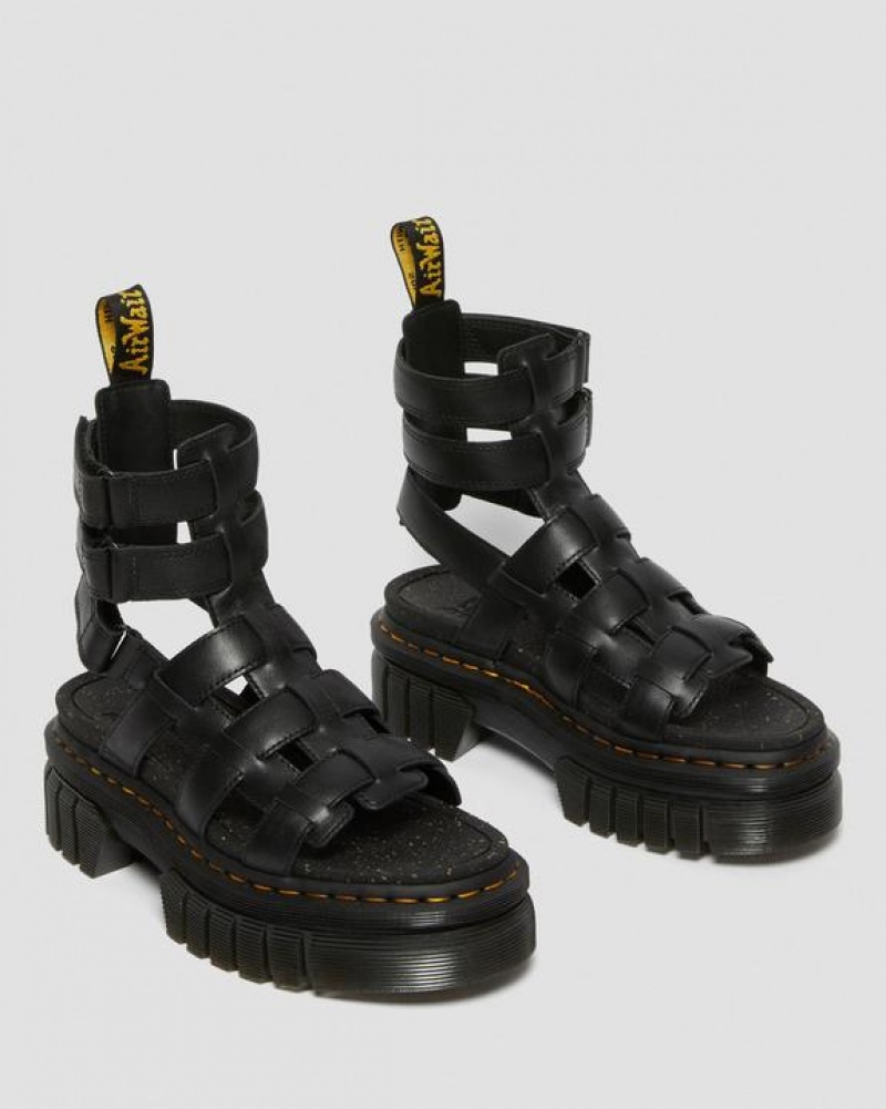 Dr Martens Ricki Nappa Lux Nahkaiset Gladiator Naisten Platform Kengät Mustat | Suomi_Dr67072